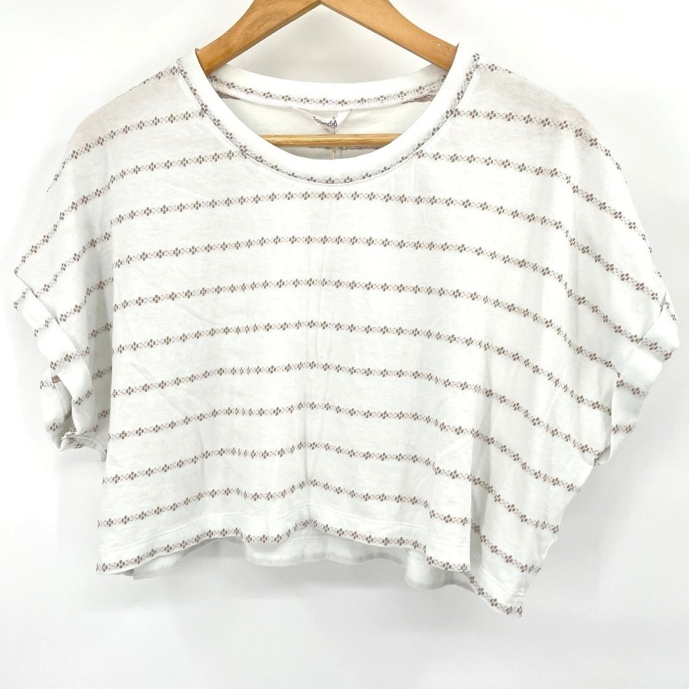 NEW Splendid‎ Womens Size XL Cropped Boxy Top Short Sleeve T Shirt Flirty $68